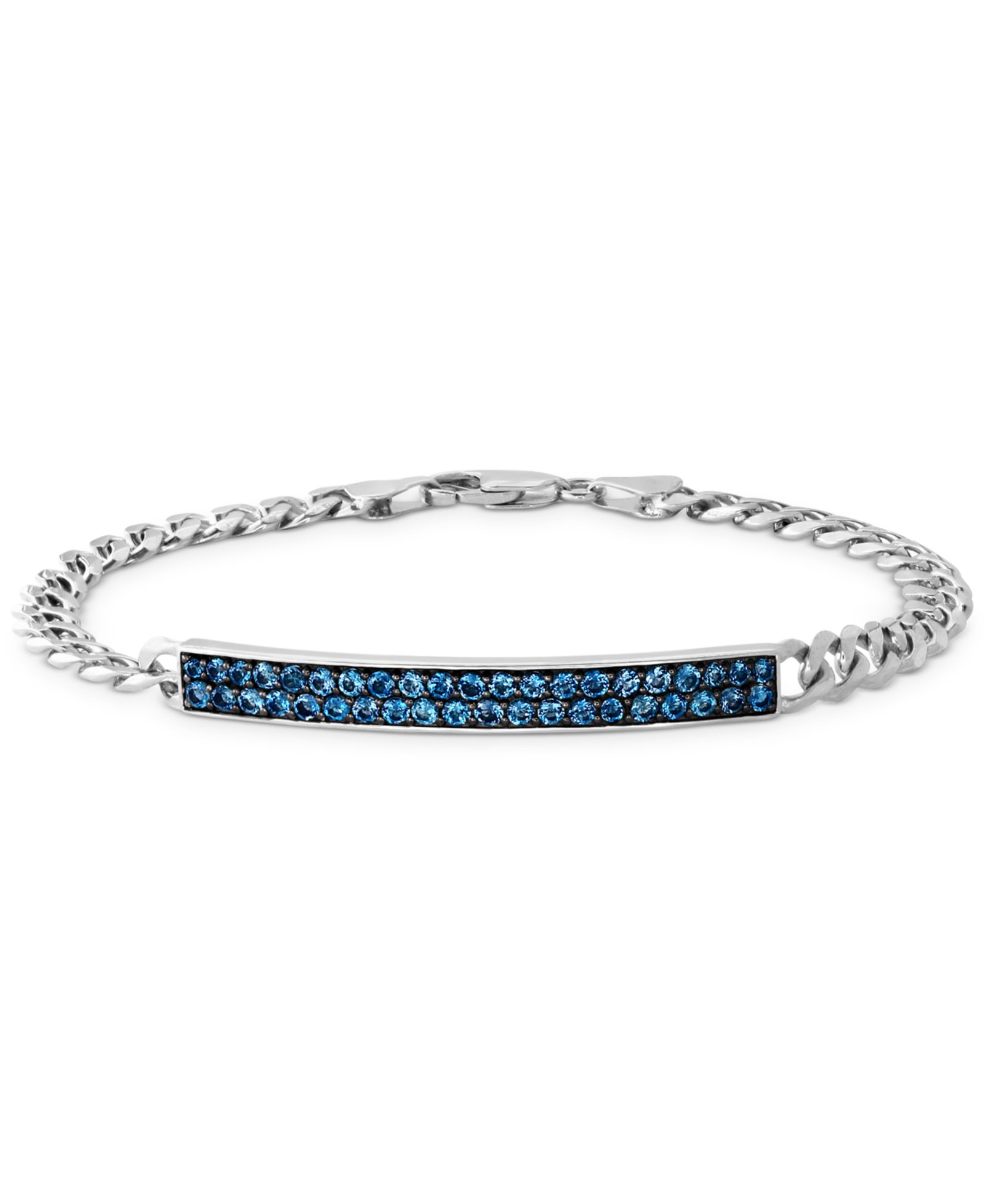 EFFY® Men's London Blue Topaz (2-1/4 ct. t.w.) Bracelet in Sterling Silver
