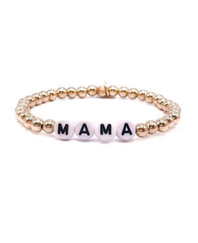 Растягивающийся браслет Bowood Lane Non-Tarnishing Gold filled, 5mm Gold Ball "Mama"