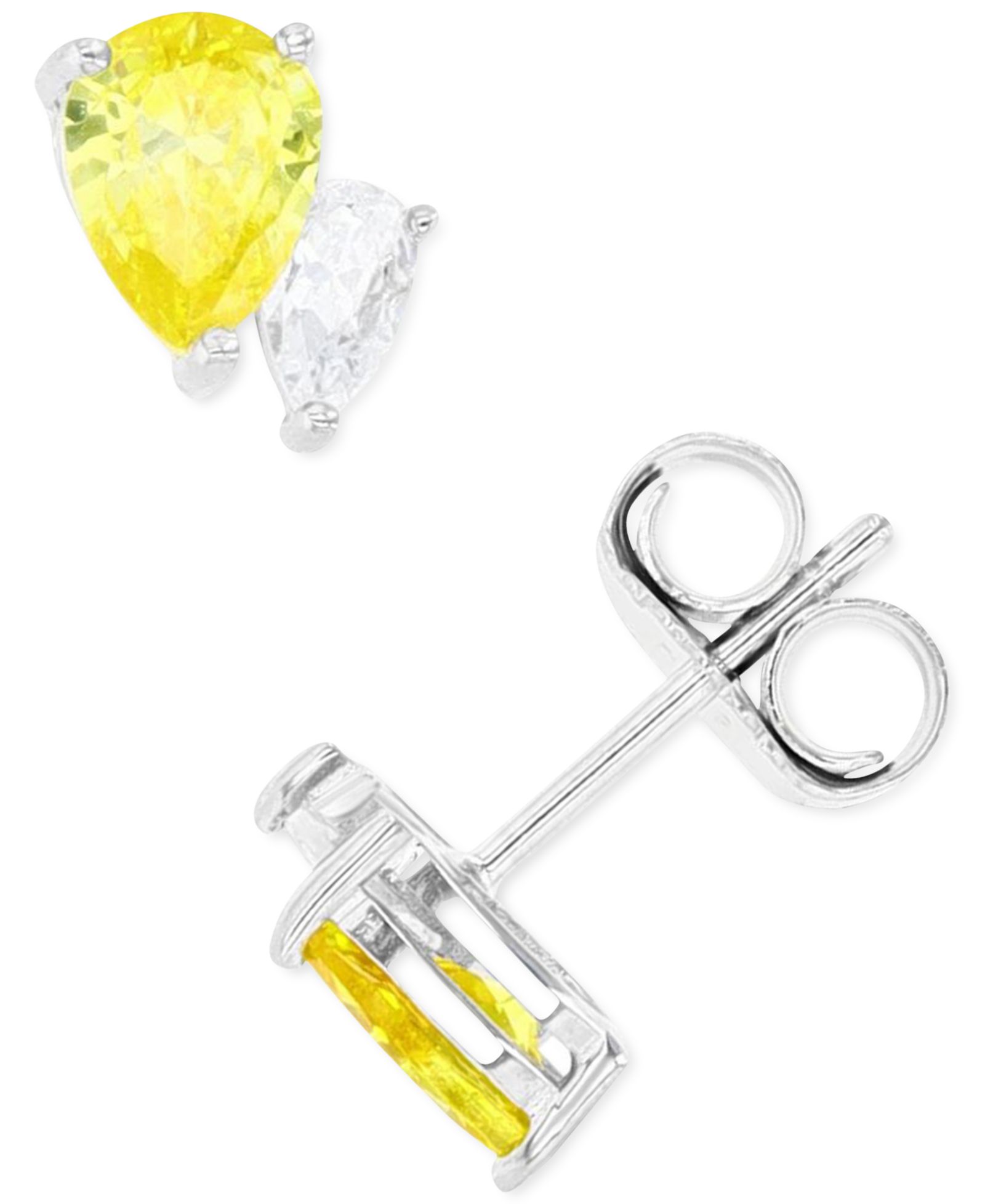 Серьги-гвоздики Cubic Zirconia Stud в Sterling Silver или 14k Gold over Sterling Silver