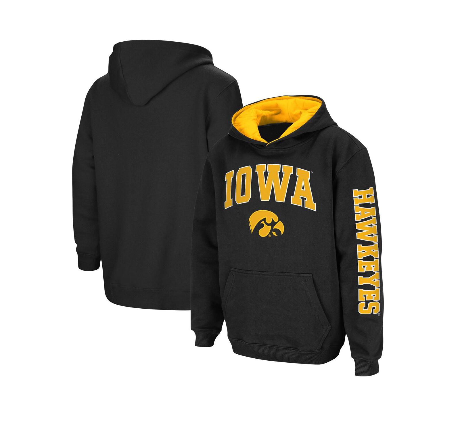 Colosseum Детский худи с принтом Iowa Hawkeyes, черный