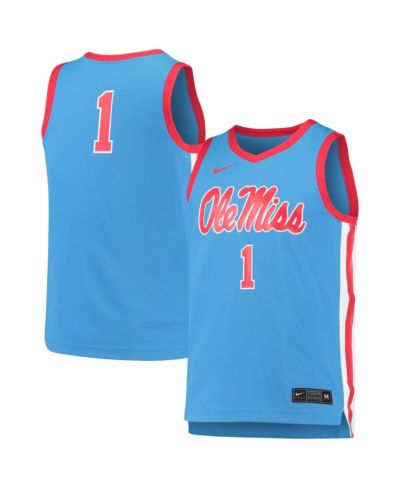 Мужская реплика баскетбольной джерси Nike #1 Light Blue Ole Miss Rebels