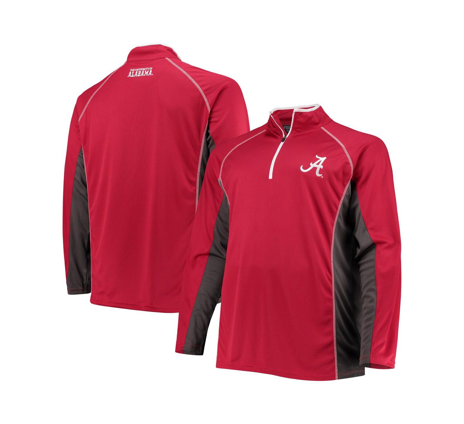 Men's Crimson Alabama Crimson Tide Big and Tall Textured Raglan Quarter-Zip Jacket