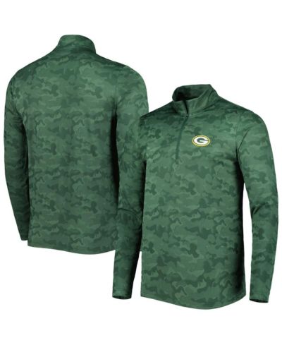 Men's Antigua Green Green Bay Packers Brigade Quarter-Zip Sweatshirt