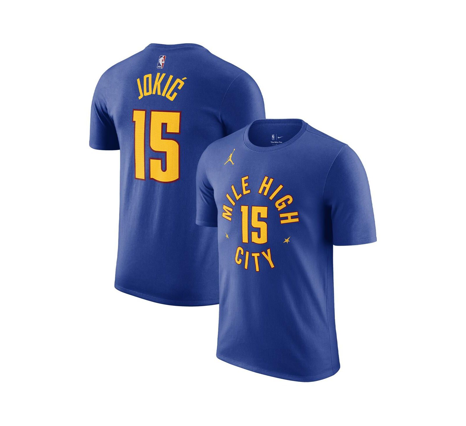 Мужская футболка Jordan Nikola Jokic Blue Denver Nuggets 2022/23 Statement Edition