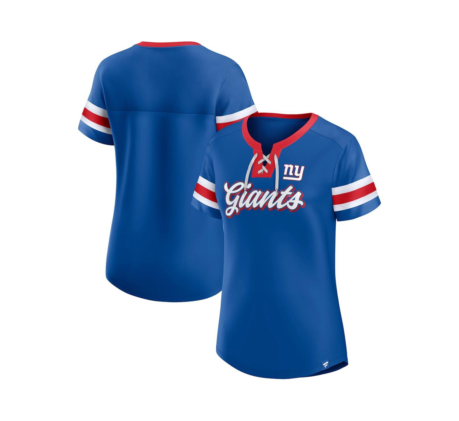 Женская футболка Fanatics Royal New York Giants Original State Lace-Up