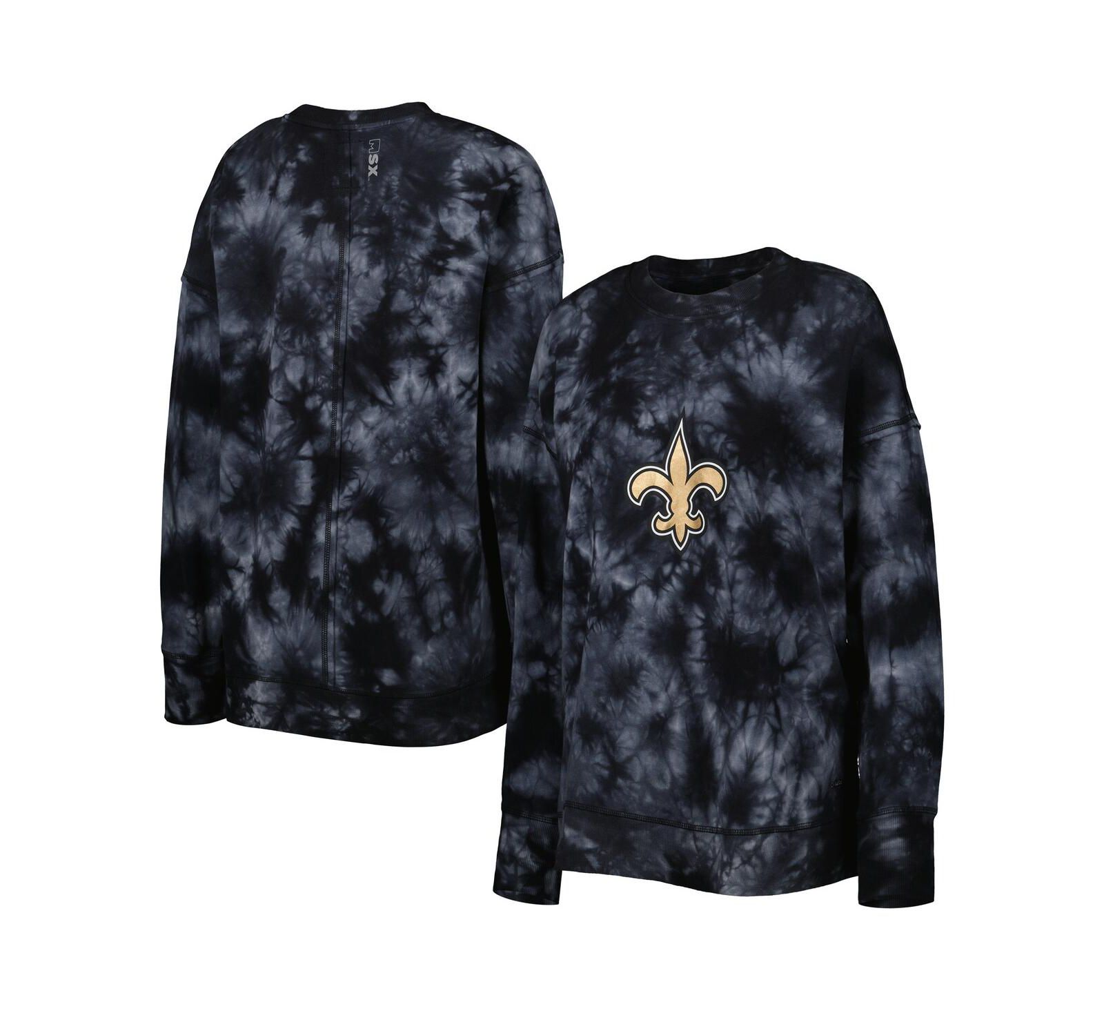Женское худи MSX by Michael Strahan New Orleans Saints Bailey Tie-Dye Tri-Blend Pullover