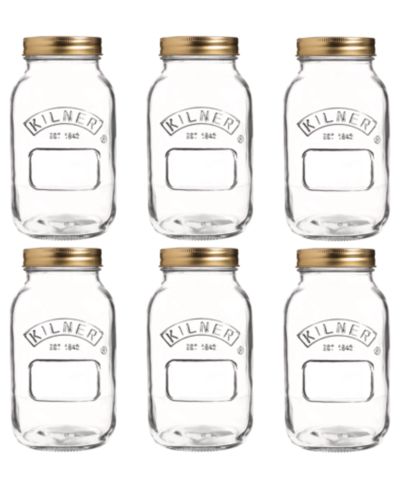Kilner Canning Jar 34 oz, Set of 6
