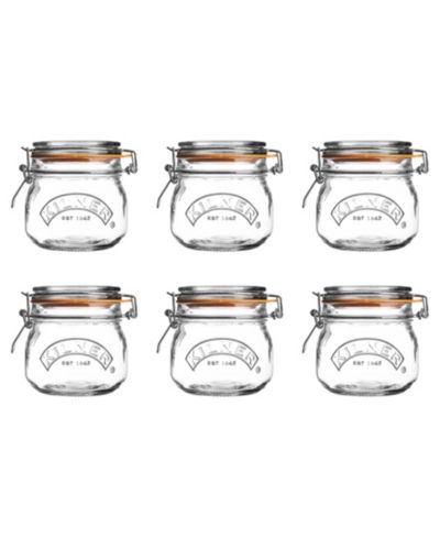 Kilner Round Clip Top Jar 17 oz, Set of 6