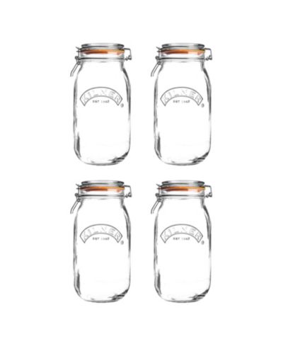Kilner Round Clip Top Jar 51 oz, Set of 4