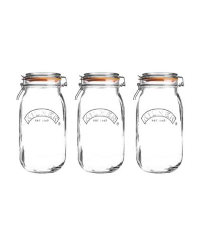 Kilner Round Clip Top Jar 68 oz, Set of 3