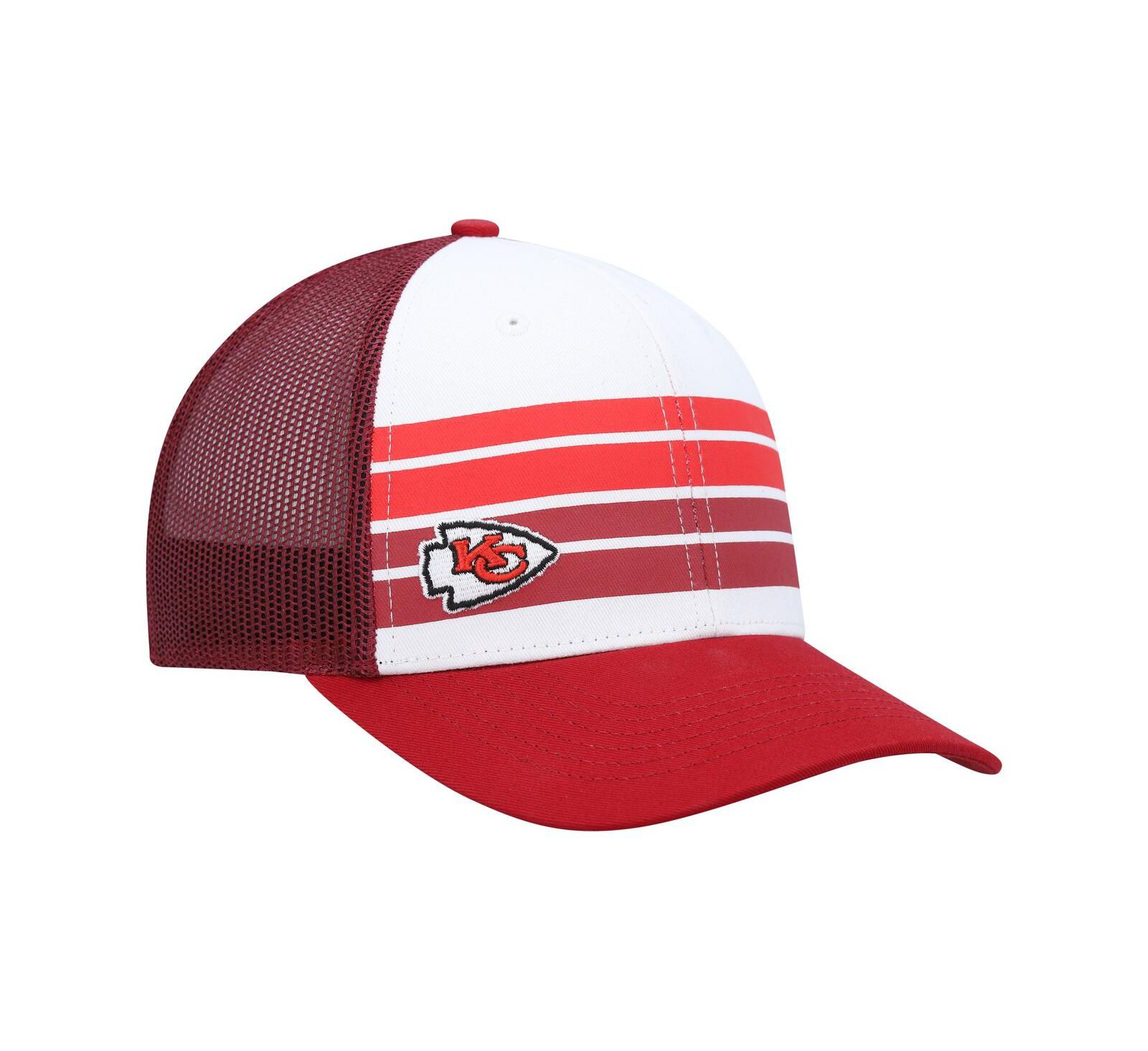 Детская кепка '47 Brand White, Red Kansas City Chiefs Cove Trucker Snapback