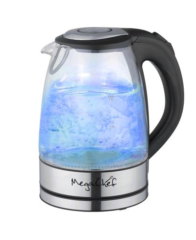 MegaChef Электрический чайник из стекла и нержавеющей стали 1.7 Quart