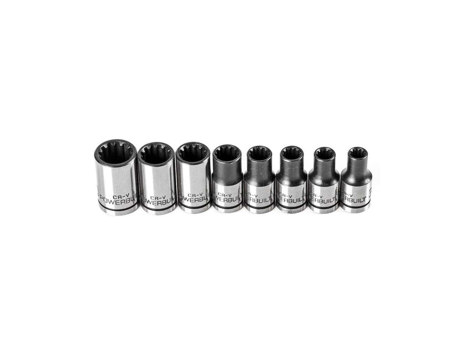 Powerbuilt 8 Piece 1/4 Inch Drive Universal Socket Set with Tray