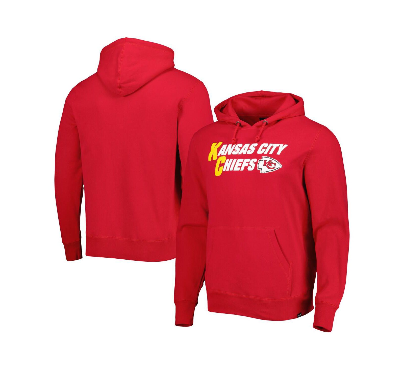 Men's '47 Brand Red Kansas City Chiefs Regional Headline Pullover Hoodie