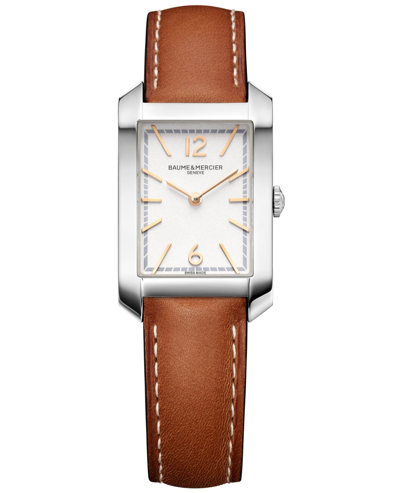 Baume & Mercier Women's Swiss Hampton Brown Leather Strap Watch 22x35mm