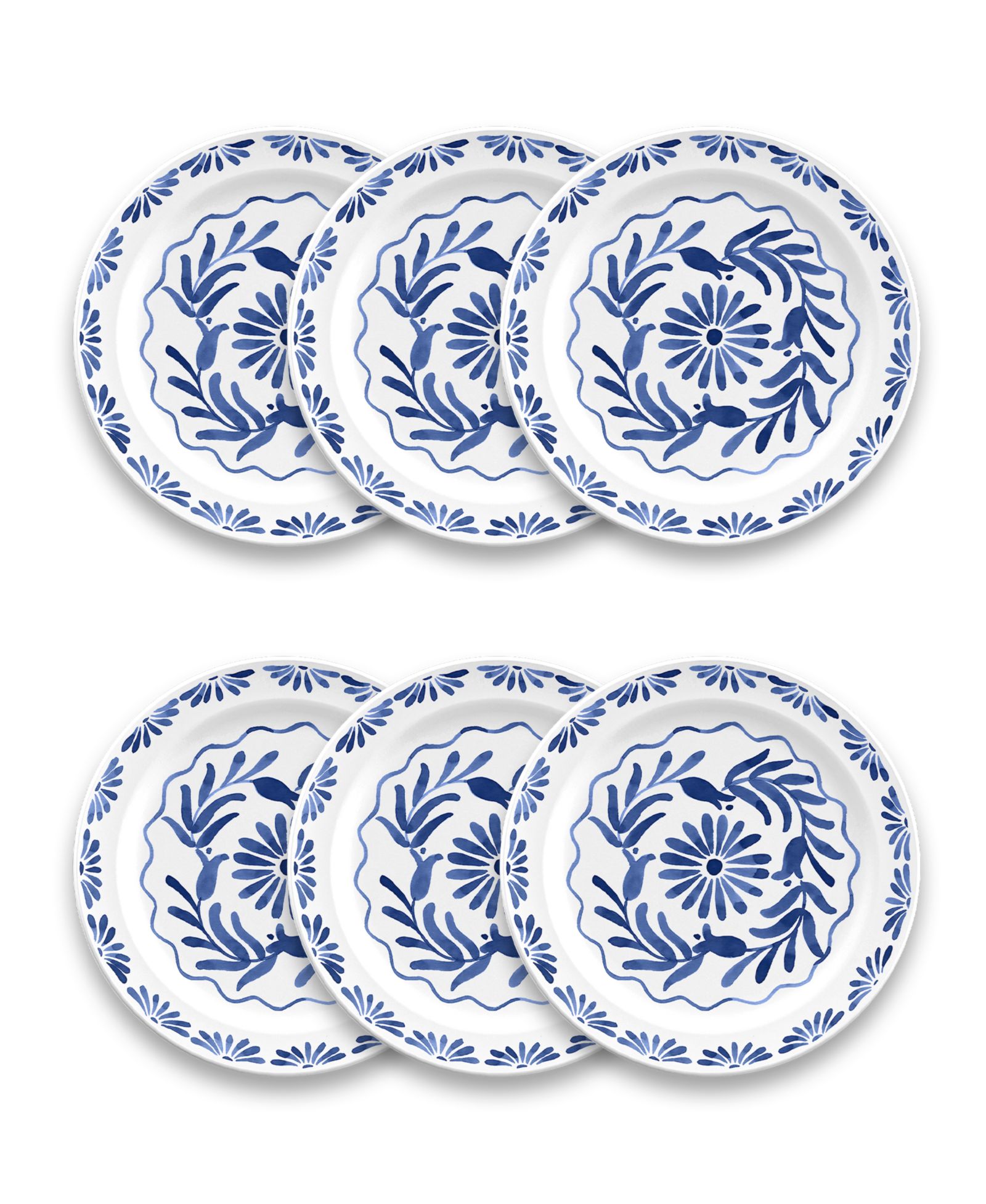 Abode Homewares Azul Salad Plate Set of 6