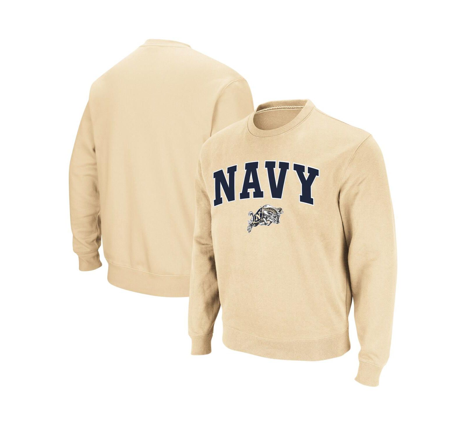 Мужской свитшот Colosseum Navy Midshipmen Arch and Logo Crew Neck