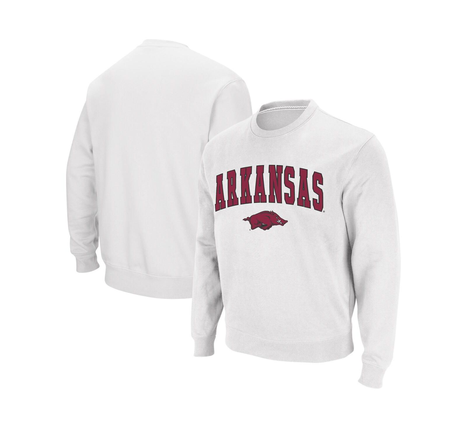 Colosseum Men's Arkansas Razorbacks Arch and Logo Crew Neck Sweatshirt