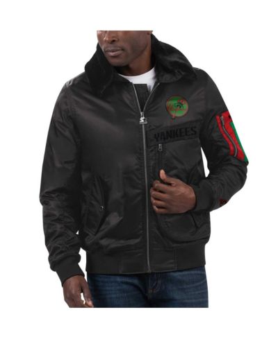 Мужская куртка Starter x Ty Mopkins Black New York Yankees Black History Month Satin Full-Zip