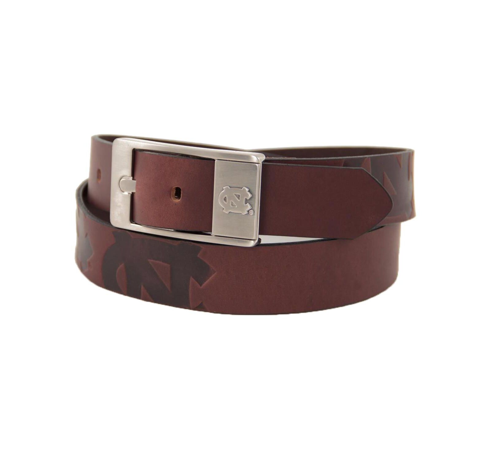 Men's North Carolina Tar Heels (UNC) Brandish Leather Belt - Brown