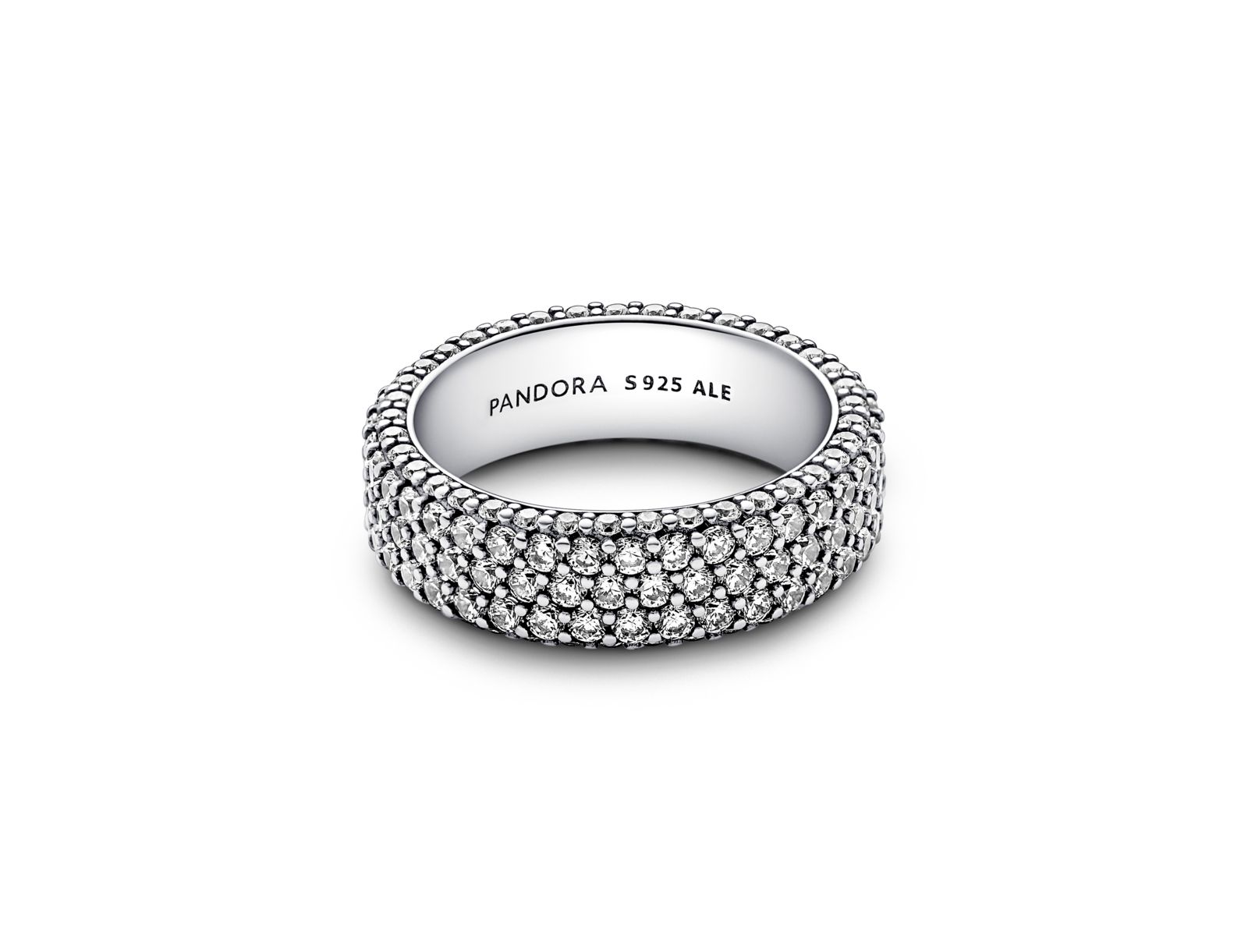 Pandora Cubic Zirconia Timeless Pave Triple-Row Ring