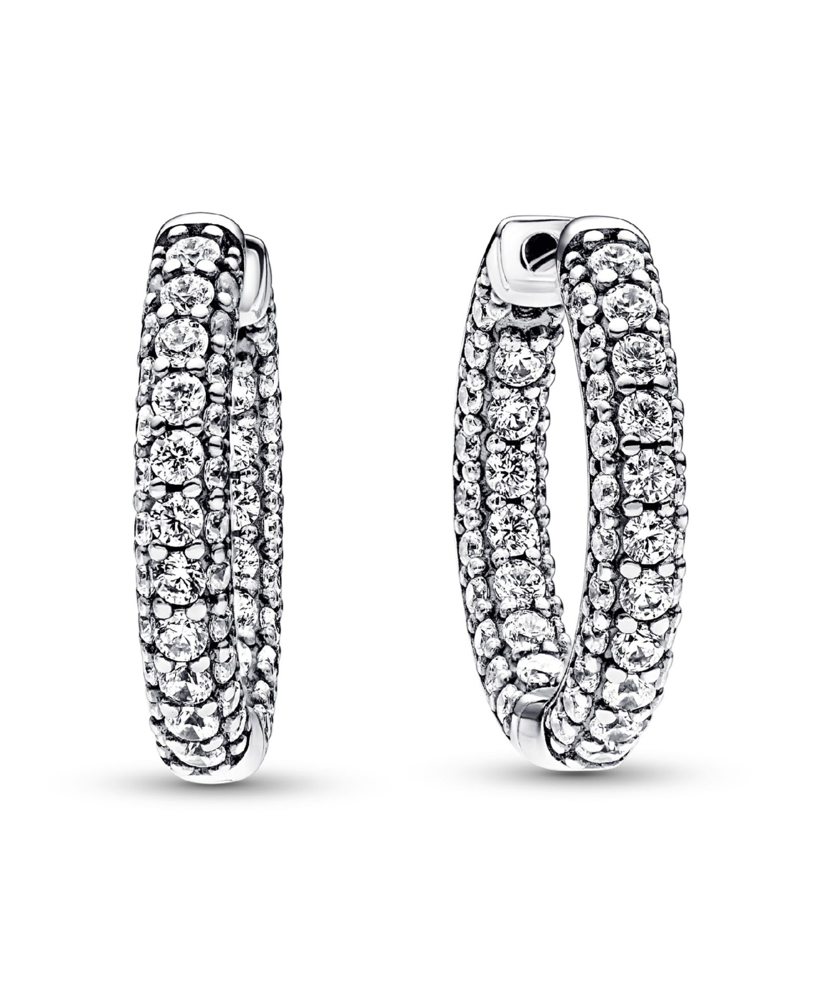 Серьги-кольца Pandora Timeless Pave Single-Row Hoop