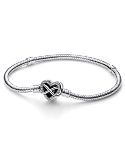 Браслет Pandora Moments Snake Chain с подвеской Infinity Heart из кубического циркония