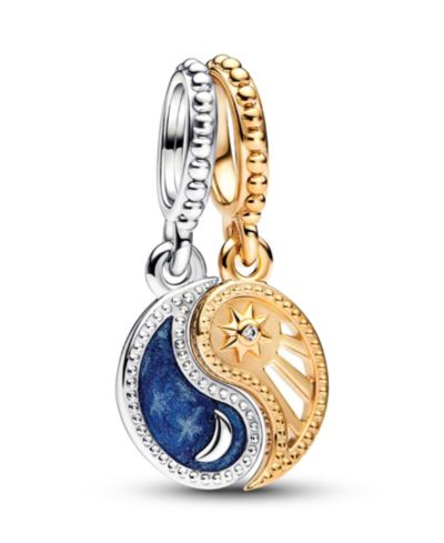 Pandora Подвеска-шарм Sun Moon из двухцветного металла с фианитами