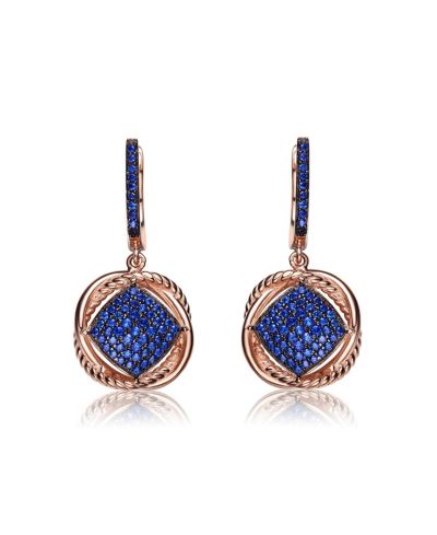 Genevive Серьги-подвески с CZ Pave из стерлингового серебра