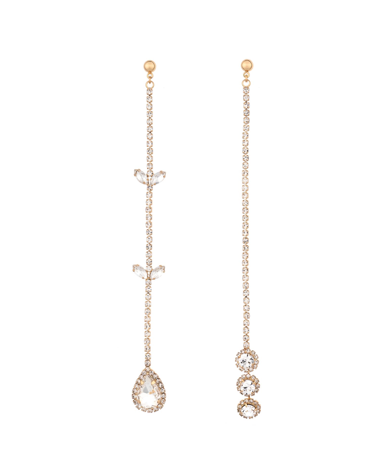 ETTIKA Серьги Ettika Mix It Up Crystal 18K Gold Plated Asymmetrical