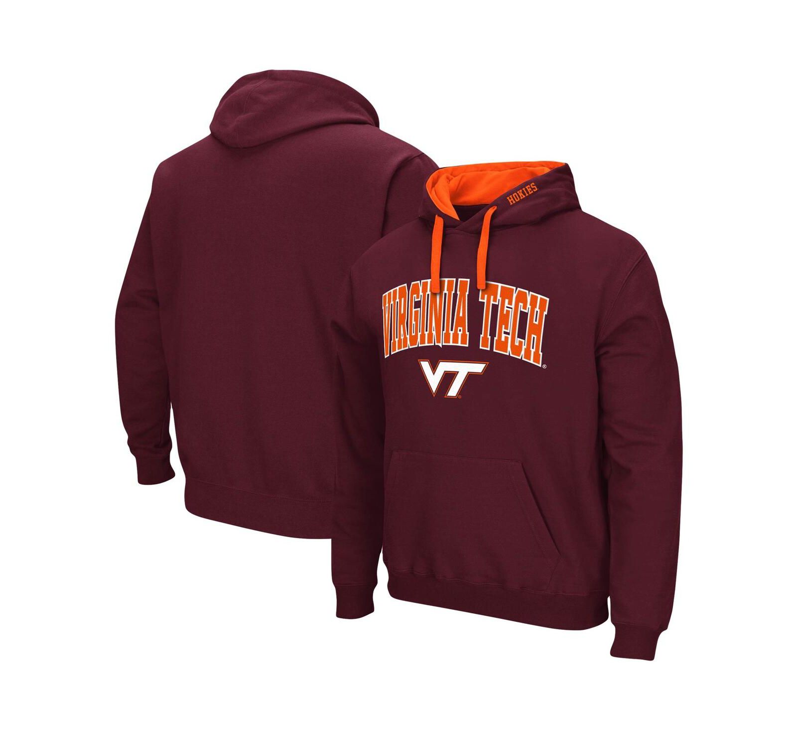 Мужское худи Colosseum Maroon Virginia Tech Hokies Big and Tall Arch and Logo 2.0