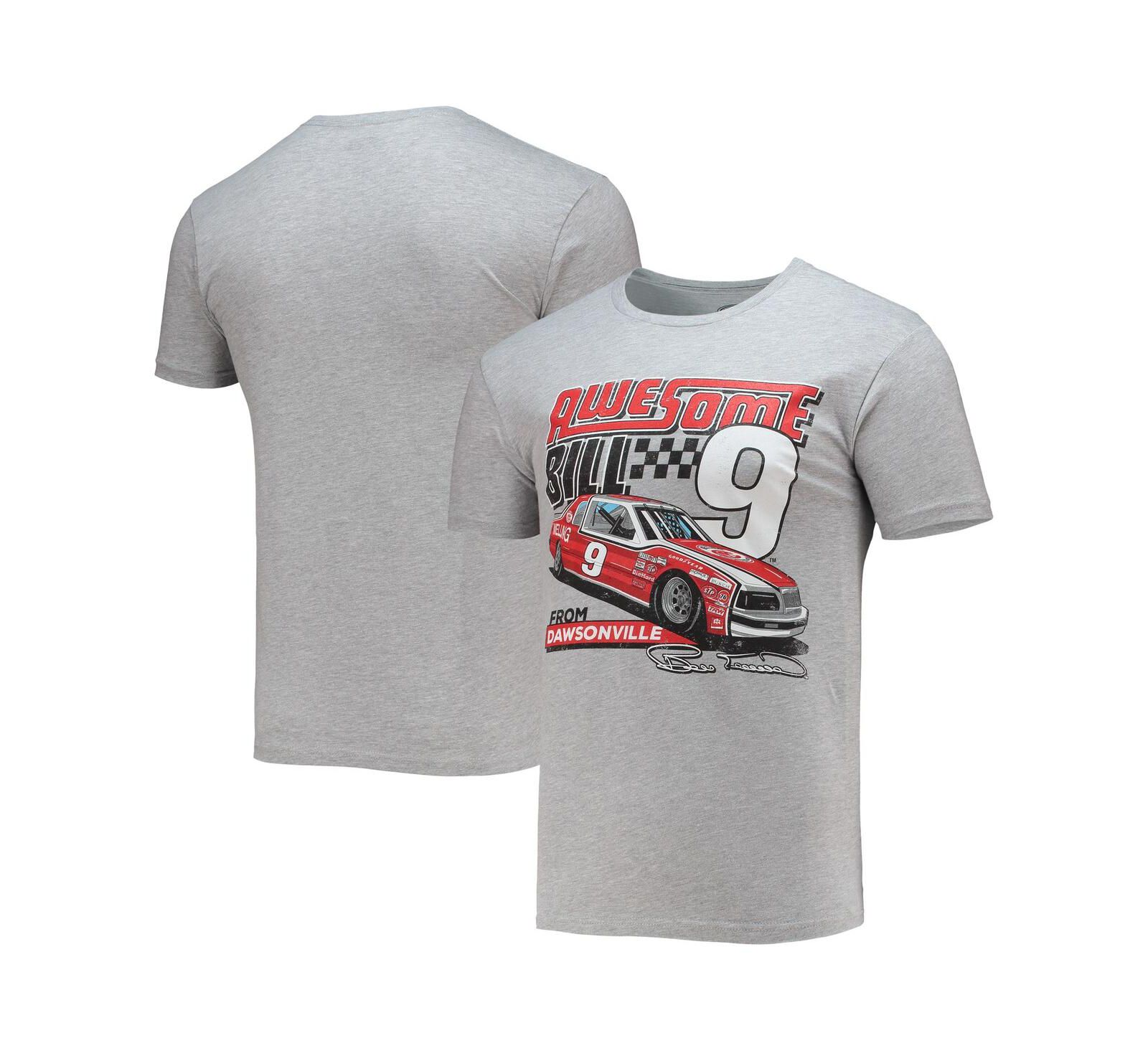 Men's Checkered Flag Sports Heathered Gray Bill Elliott Legends T-shirt