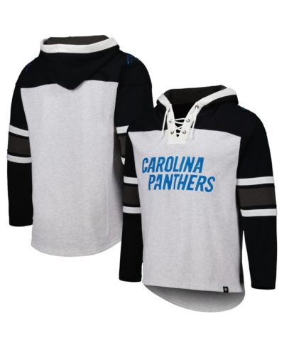 Мужское худи '47 Brand Carolina Panthers Heather Gray Gridiron Lace-Up