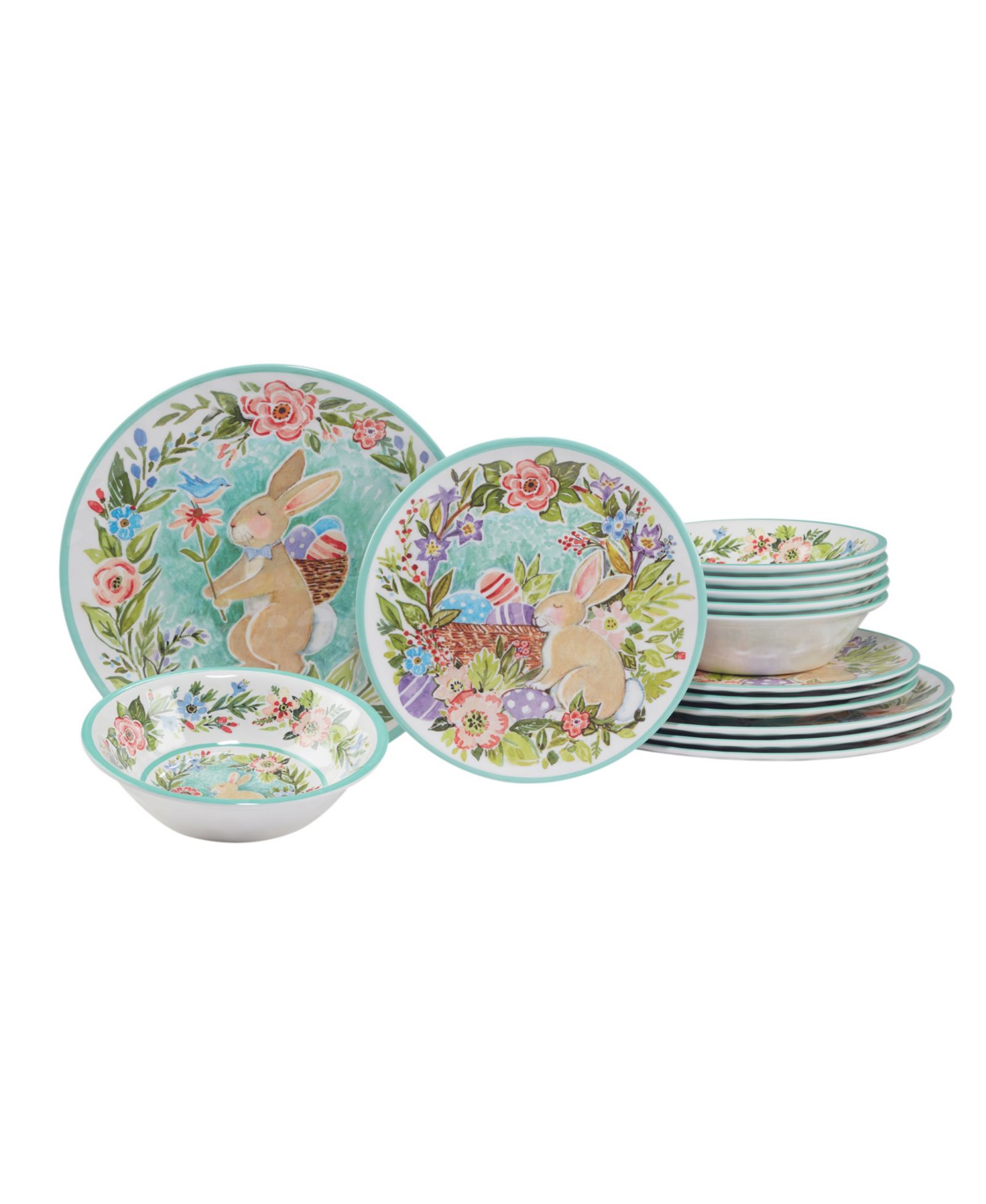 Certified International Joy of Easter 12 Pc. Melamine Dinnerware Set, Service for 4