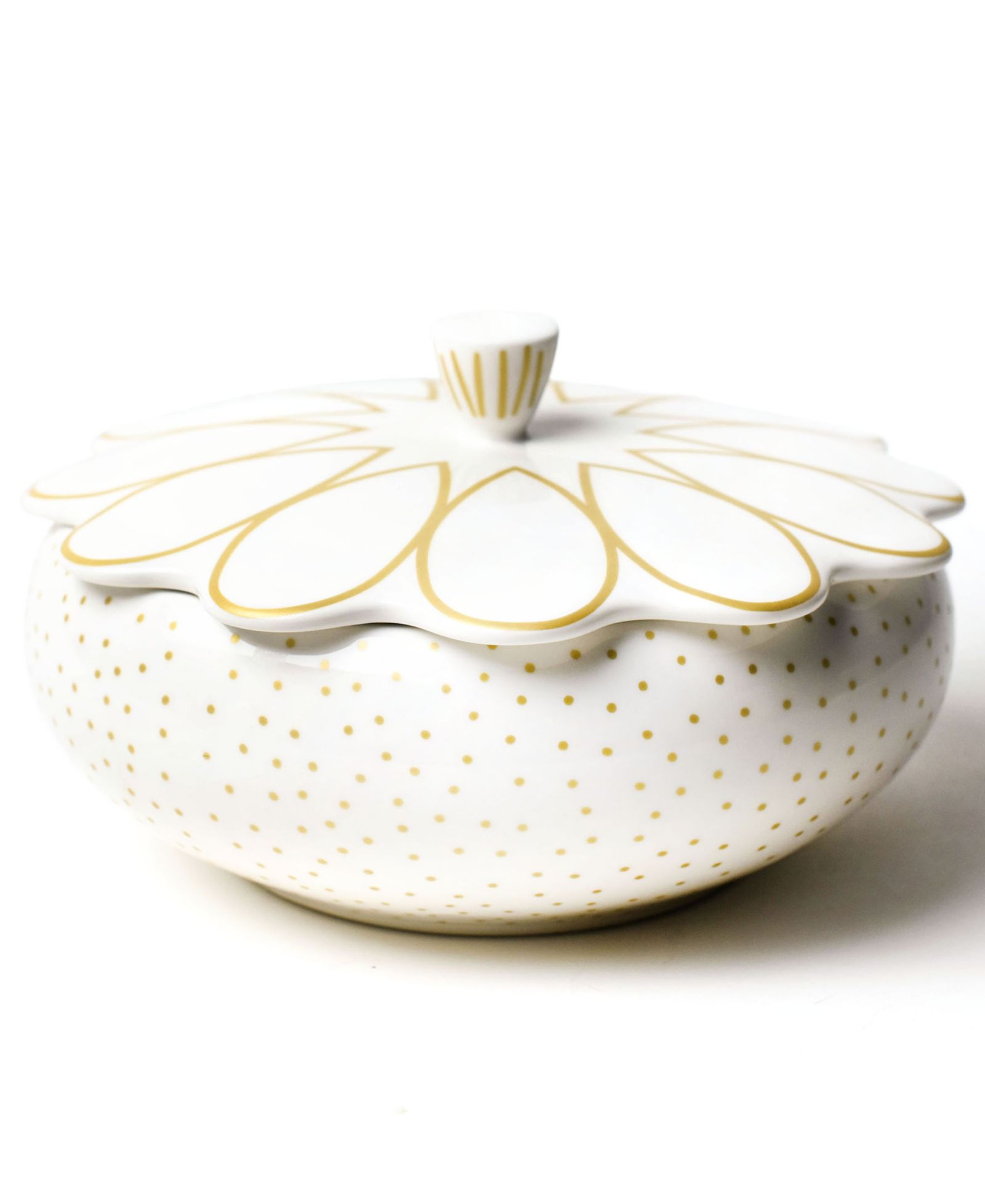 Стеклянная миска Coton Colors by Laura Johnson Deco Gold с волнистым краем