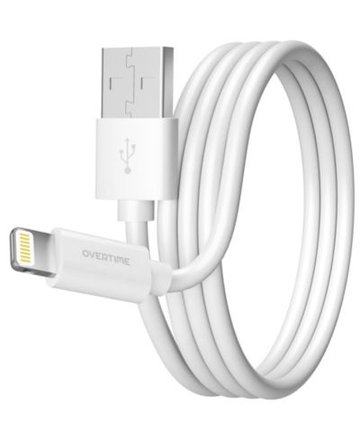 Кабель зарядки Overtime Apple MFi Certified iPhone 11/XR/SE/10/8 6ft USB to Lightning White