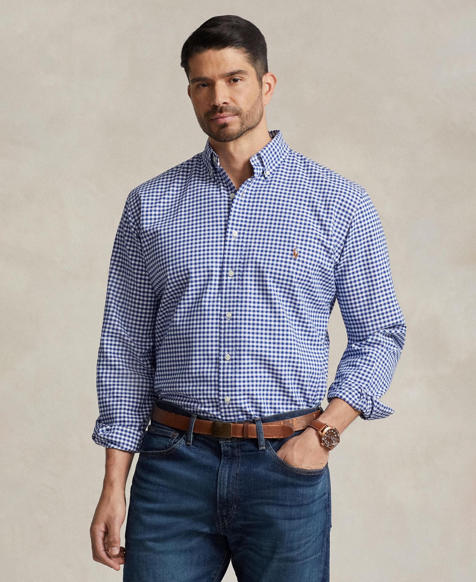Мужская рубашка Polo Ralph Lauren Big & Tall из хлопка Oxford