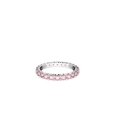 Swarovski Crystal Round Cut Pink Matrix Ring