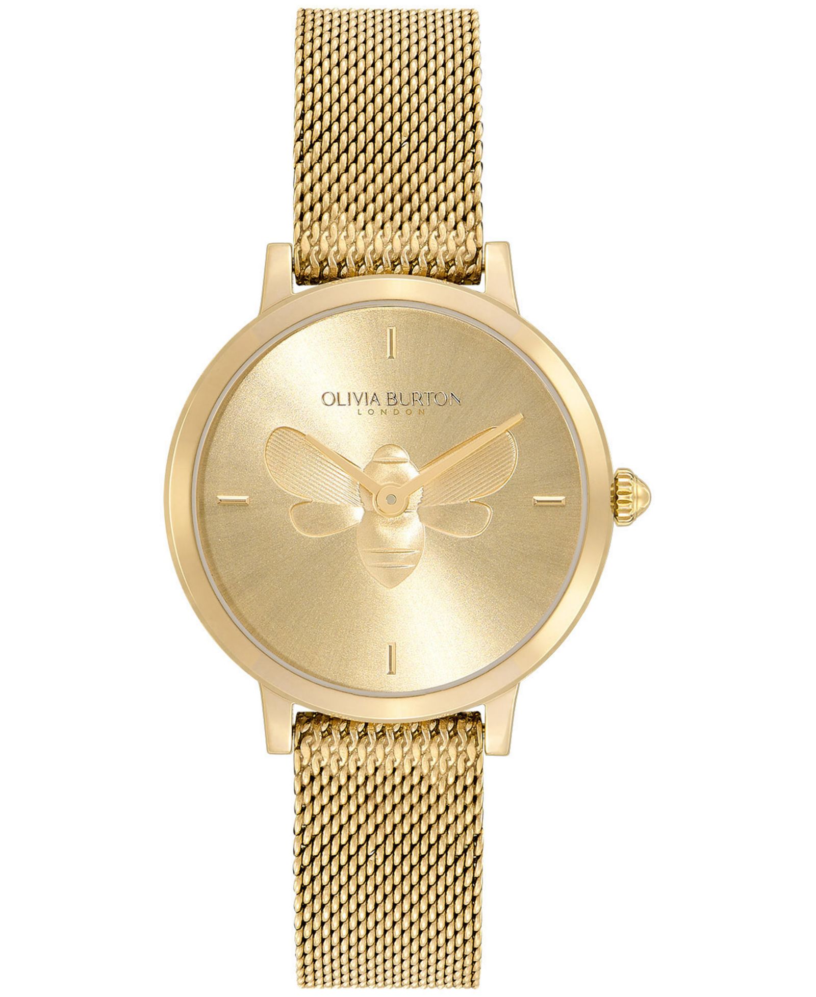 Женские часы Olivia Burton Ultra Slim Bee Gold-Tone Steel 28mm
