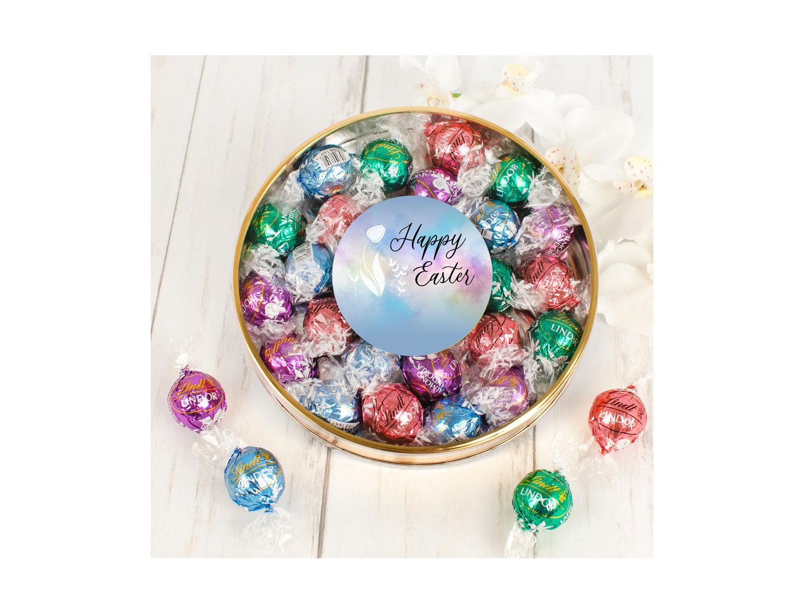 Just Candy подарочная жестяная банка с шоколадными трюфелями Lindor, 24 шт.