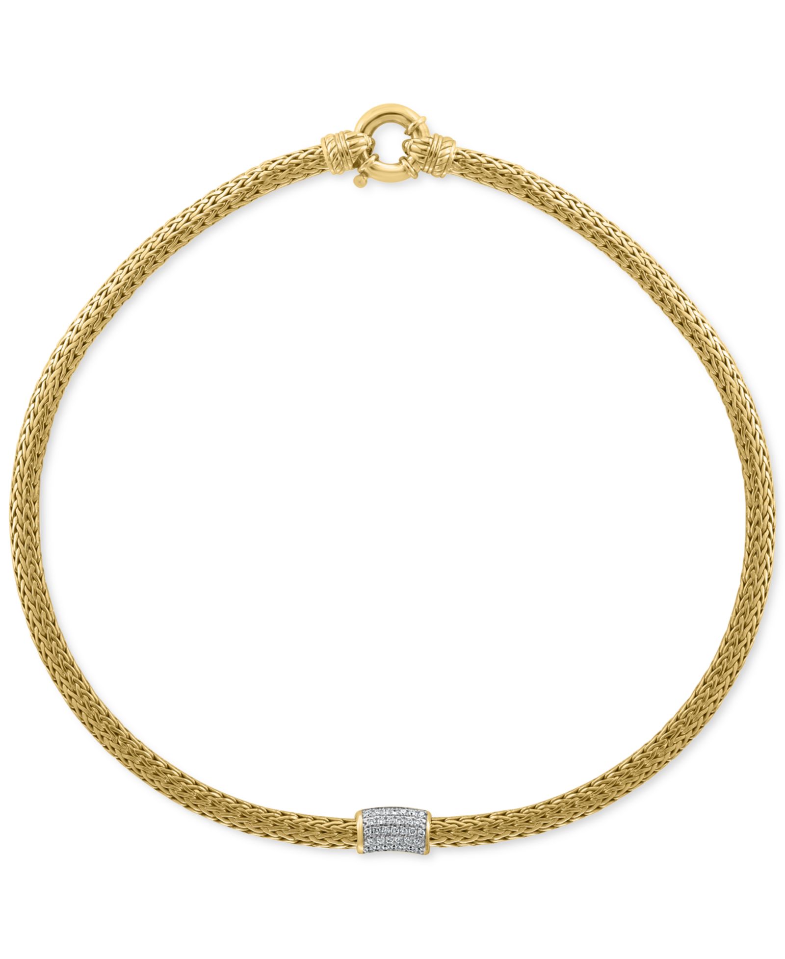 EFFY® Diamond Cluster 18" Collar Necklace (1/2 ct. t.w.) in 14k Gold-Plated Sterling Silver