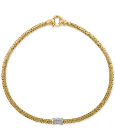 EFFY® Diamond Cluster 18" Collar Necklace (1/2 ct. t.w.) in 14k Gold-Plated Sterling Silver