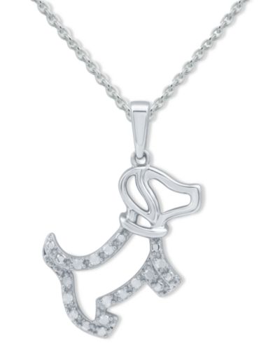 Подвеска-ожерелье Diamond Dog 18" из стерлингового серебра (1/10 ct. t.w.)