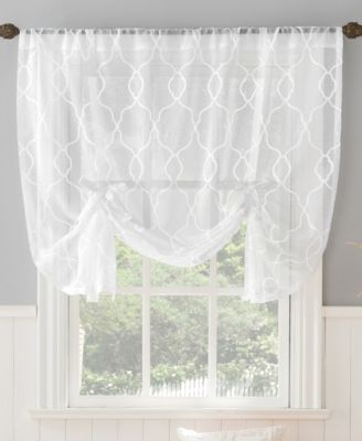 Полупрозрачная занавеска Allerton Embroidered Trellis Rod Pocket Window Tie-up Shade