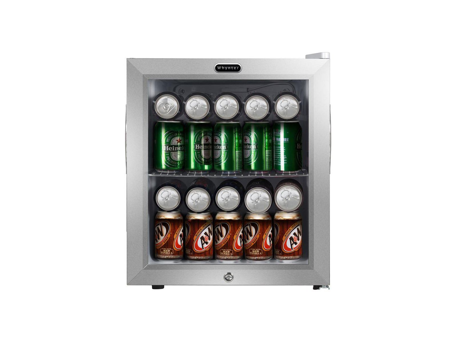 Whynter 62 Can Capacity Stainless Steel Beverage Refrigerator with Lock