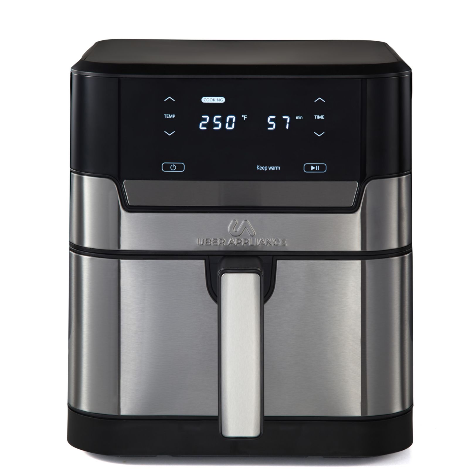 Аэрофритюрница Uber Appliance Air fryer XL Premium - 7 Quart из нержавеющей стали, без PFOA/PTFE, керамическое антипригарное покрытие