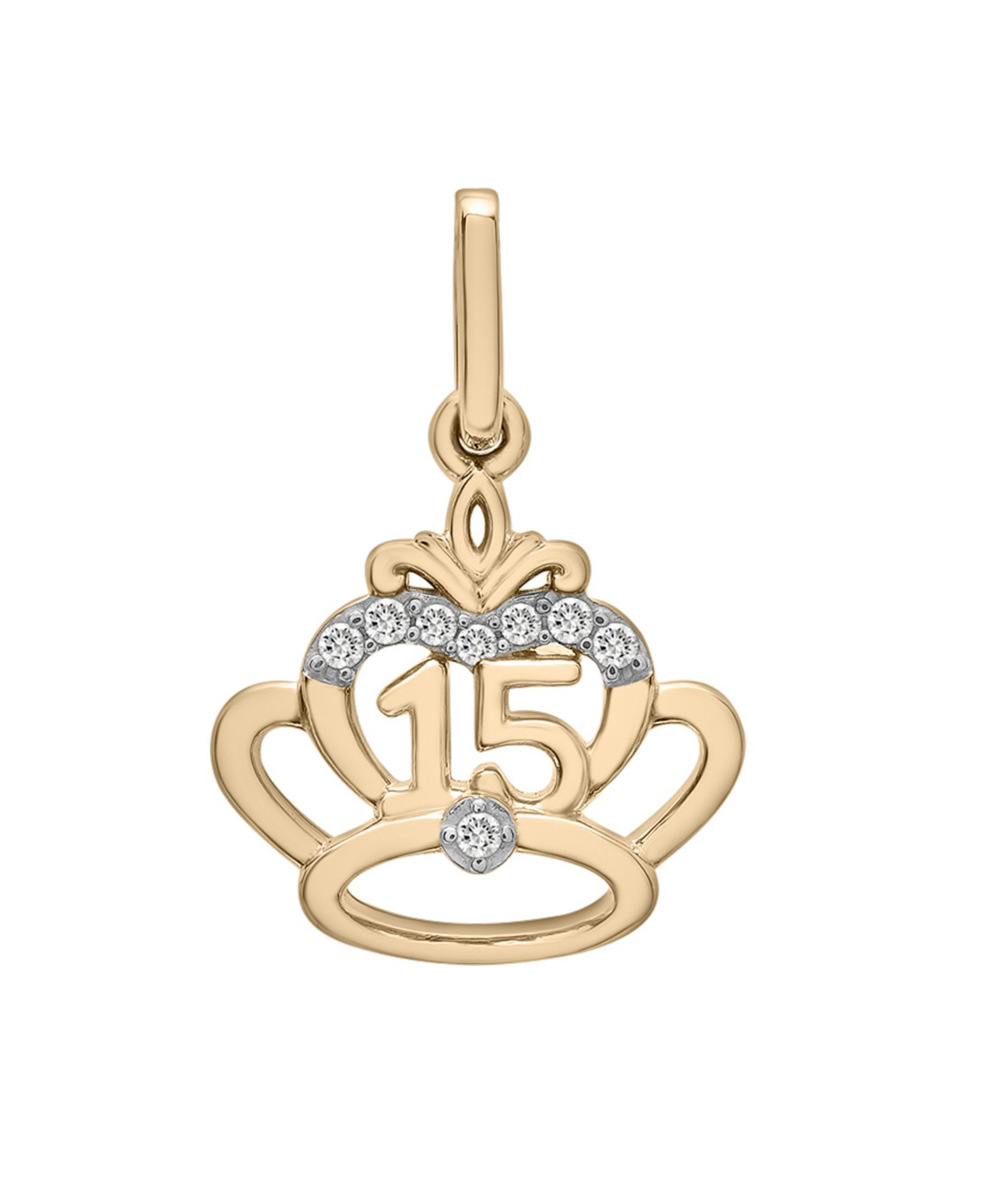 Подвеска Wrapped™ Diamond Quinceanera Charm (1/20 ct. t.w.) в 10k Gold