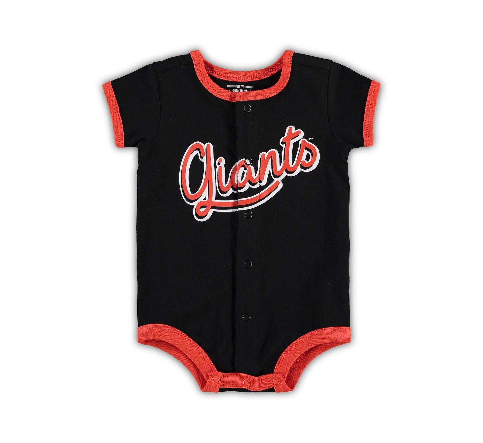 Infant Boys and Girls Black San Francisco Giants Power Hitter Romper