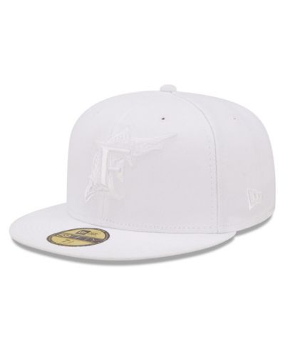 Мужская бейсболка New Era Miami Marlins White on White 59FIFTY