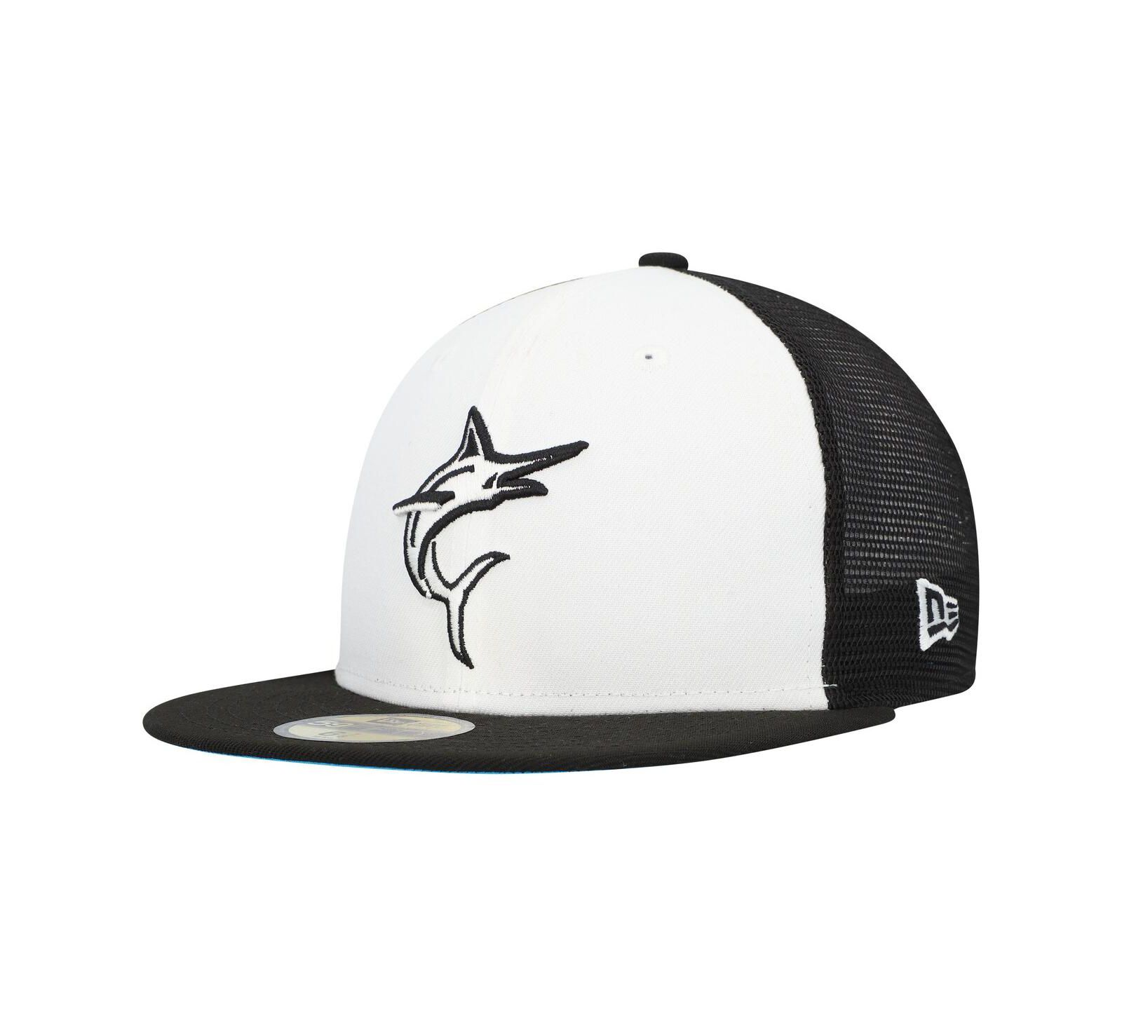 New Era Мужская бейсболка 59FIFTY Miami Marlins White Black